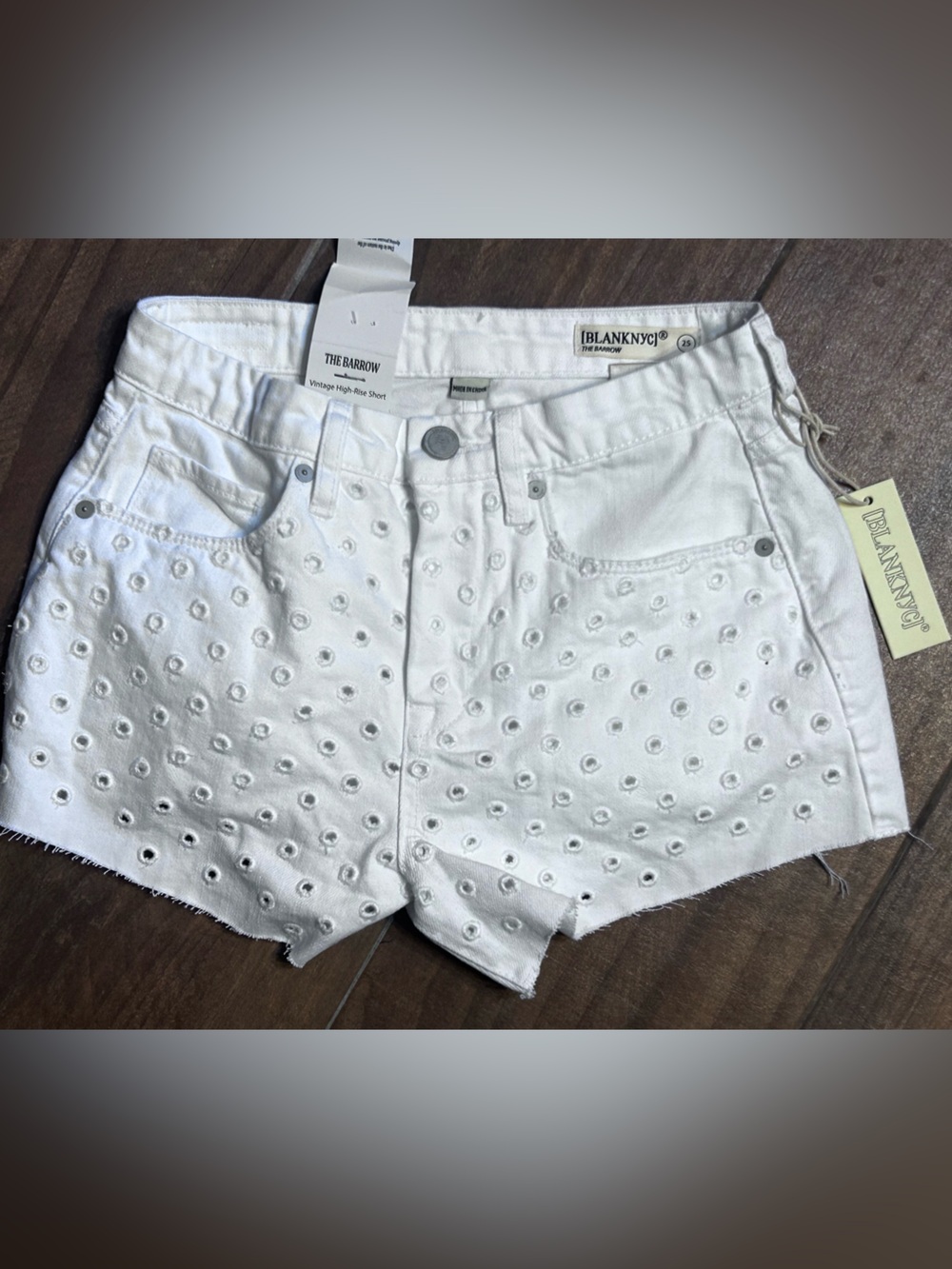 New with tags Blank NYC White Eyelet High-Rise Denim Shorts
